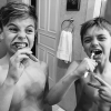 Britney Spears a publié une photo de ses fils Jayden et Sean en train de se brosser les dents, sur sa page Instagram au mois de janvier 2016.
