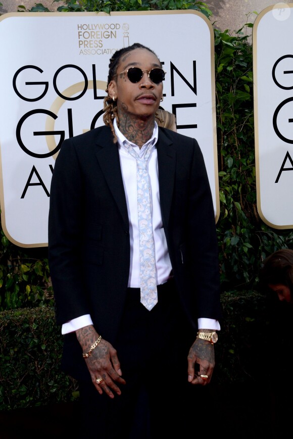 Wiz Khalifa aux Golden Globe Awards à Los Angeles, le 10 janvier 2016.