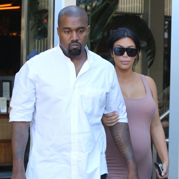 Kanye West et Kim Kardashian (enceinte) vont déjeuner au Cafe Habana à Malibu le 19 septembre 2015