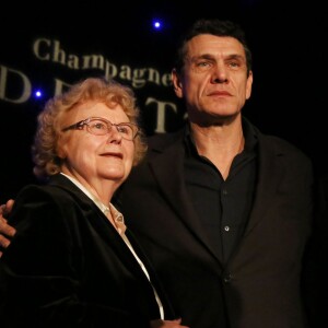 Exclusif - Marc Lavoine avec sa tante et son oncle - Inauguration de la statue de cire de Mars Lavoine au Musée Grévin à Paris le 1er février 2016. ©Denis Guignebourg/Bestimage