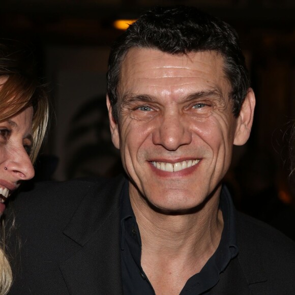 Marc Lavoine avec sa femme Sarah - Inauguration de la statue de cire de Marc Lavoine au Musée Grévin à Paris le 1er février 2016. ©Denis Guignebourg/Bestimage
