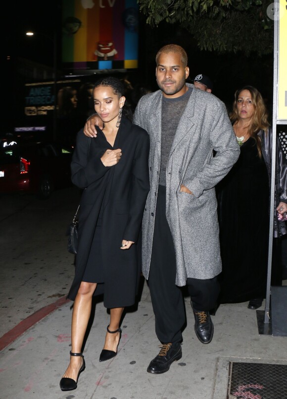 Zoe Kravitz et son compagnon Twin Shadow arrivent à une fête au Château Marmont à Hollywood le 29 janvier 2016. © CPA / BESTIMAGE