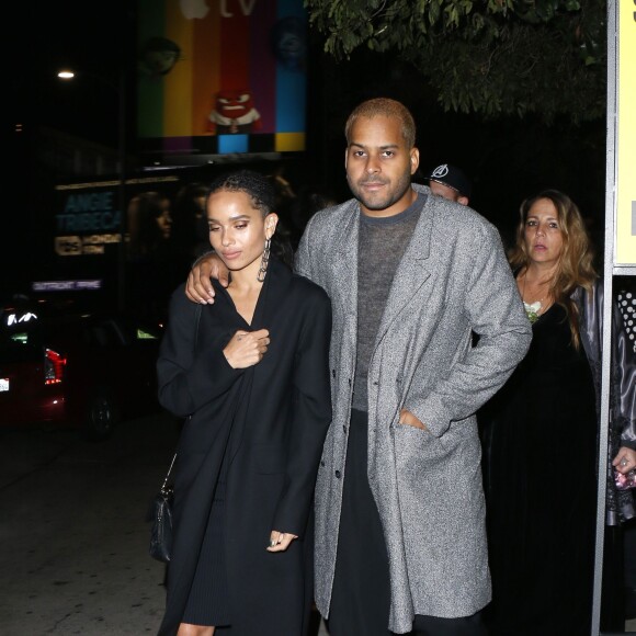 Zoe Kravitz et son compagnon Twin Shadow arrivent à une fête au Château Marmont à Hollywood le 29 janvier 2016. © CPA / BESTIMAGE