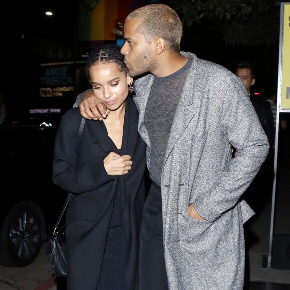 Zoe Kravitz et son compagnon Twin Shadow arrivent à une fête au Château Marmont à Hollywood le 29 janvier 2016. © CPA / BESTIMAGE