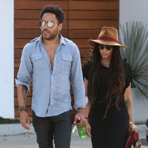 Lenny Kravitz et son ex-femme Lisa Bonet dans les rues de West Hollywood, Los Angeles, le 13 mars 2015