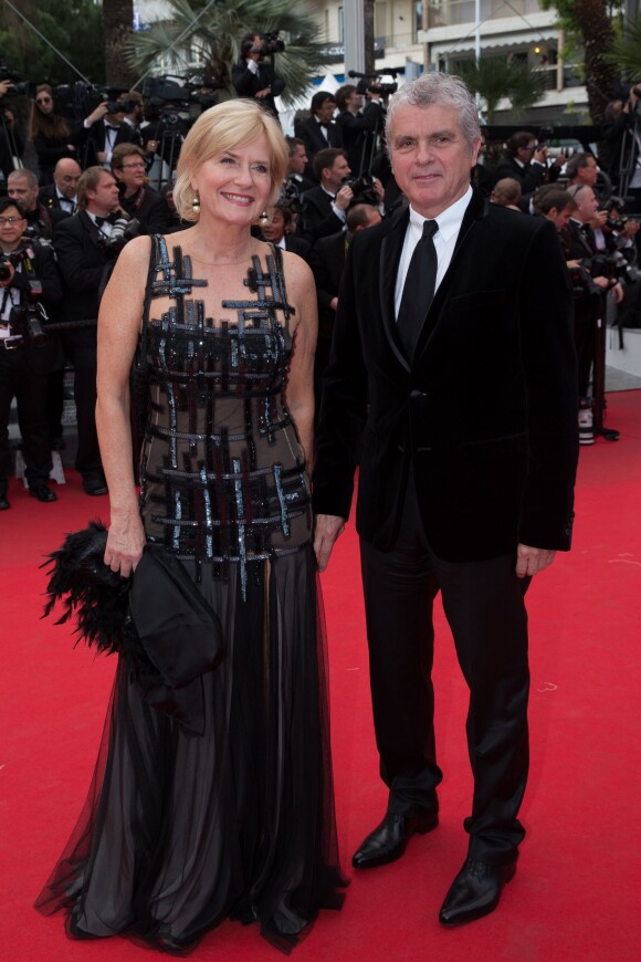 Claude Sérillon et Catherine Ceylac - Montée des marches du film " Saint-Laurent" lors du 67e Festival du film de Cannes – Cannes le 17 mai 2014.