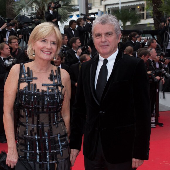 Claude Sérillon et Catherine Ceylac - Montée des marches du film " Saint-Laurent" lors du 67e Festival du film de Cannes – Cannes le 17 mai 2014.