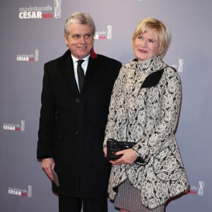 Claude Serillon et sa compagne Catherine Ceylac - Arrivées - 38e Ceremonie des César au théâtre du Chatelet à Paris le 22 février 2013.