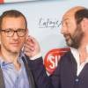 Dany Boon et Kad Merad lors du photocall du film « Supercondriaque » à Berlin, le 31 mars 2014.