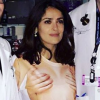 Salma Hayek à l'hôpital après un petit passage suite à un léger traumatisme crânien sur le tournage de son film à New York le 5 février 2016 -
