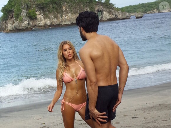 Exclusif - Sylvie Meis, l'ex de Rafael van der Vaart, en plein shooting à Bali le 4 février 2016