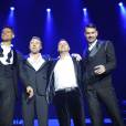 Keith Duffy, Ronan Keating, Mikey Graham, Shane Lynch - Le groupe Boyzone en concert au Wembley Arena a Londres, le 21 decembre 2013.