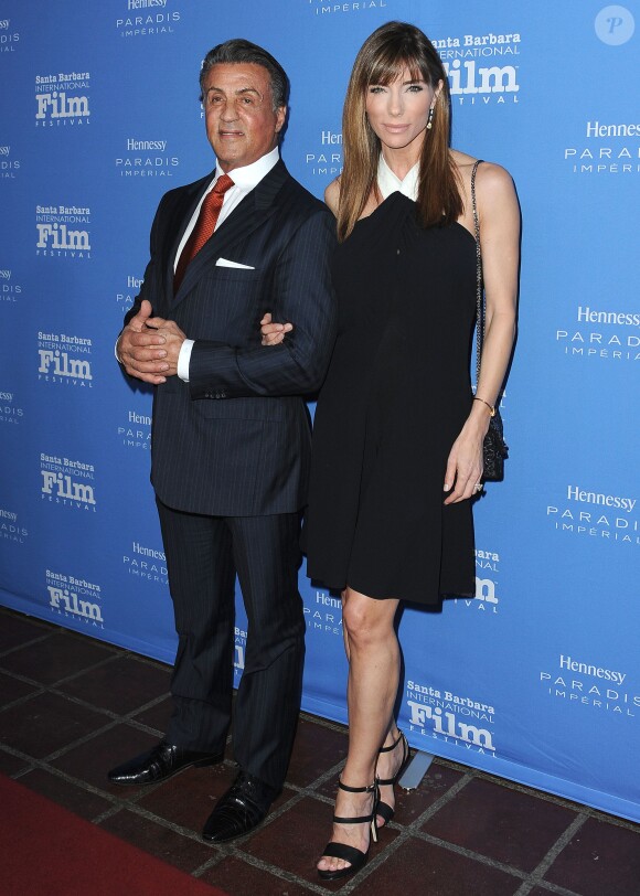 Sylvester Stallone et Jennifer Flavin - 31e édition du Santa Barbara International Film Festival le 9 février 2016