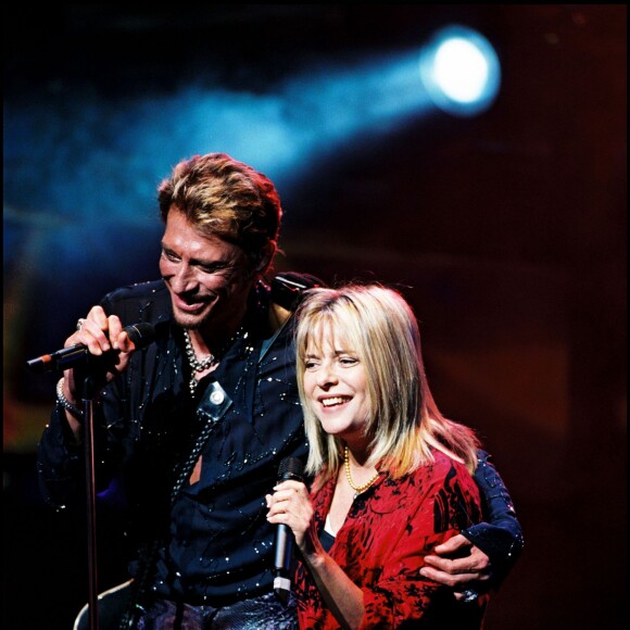 Johnny Hallyday et France Gall à l'Olympia à Paris, le 15 août 2000