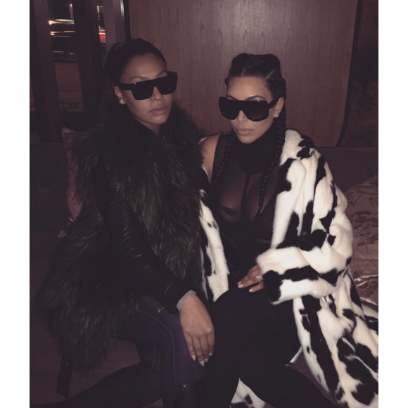 La La Anthony et Kim Kardashian au Cipriani Downtown. New York, le 10 février 2016.