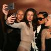 Brianna, Hafiia Mira, Kim Kardashian et Amina Blue assistent à la soirée de lancement du Yeezy Season 2 Zine à New York. Le 10 février 2016.