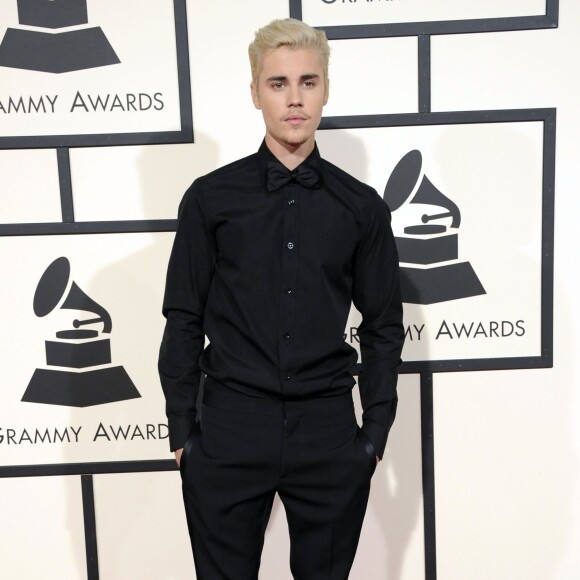 Justin Bieber à La 58ème soirée annuelle des Grammy Awards au Staples Center à Los Angeles, le 15 février 2016.