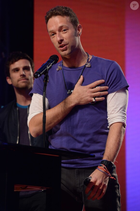 Chris Martin of Coldplay collects the Godlike Genius Award during the NME Awards 2016 with Austin, Texas at the O2 Brixton Academy in London, UK on February 17, 2016. Photo by PA Photos/ABACAPRESS.COM18/02/2016 - London