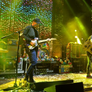 Coldplay sur la scène des NME Awards à l'O2 Brixton Academy à Londres, le 17 février 2016.