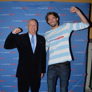 Camille Lacourt avec Christian Courtin-Clarins à la piscine Molitor de Paris, le 17 février 2016 © Veeren