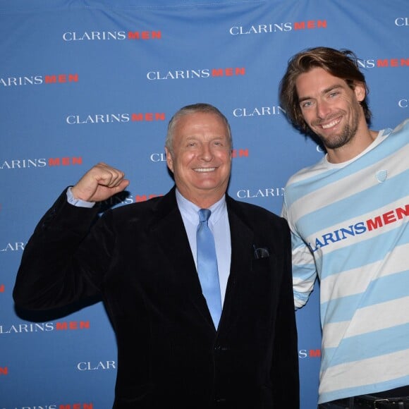 Camille Lacourt avec Christian Courtin-Clarins à la piscine Molitor de Paris, le 17 février 2016 © Veeren