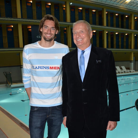 Camille Lacourt avec Christian Courtin-Clarins à la piscine Molitor de Paris, le 17 février 2016 © Veeren