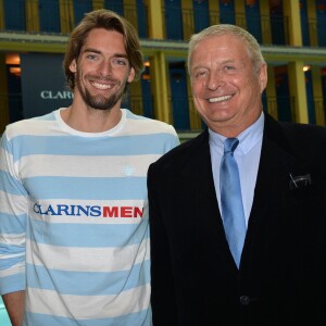 Camille Lacourt avec Christian Courtin-Clarins à la piscine Molitor de Paris, le 17 février 2016 © Veeren