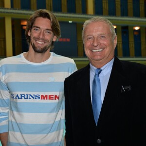 Camille Lacourt avec Christian Courtin-Clarins à la piscine Molitor de Paris, le 17 février 2016 © Veeren