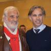 Exclusif - Jean-Paul Belmondo et son fils Paul Belmondo - Avant-première mondiale du documentaire "Belmondo par Belmondo" au Grimaldi Forum à Monaco, le 11 décembre 2015