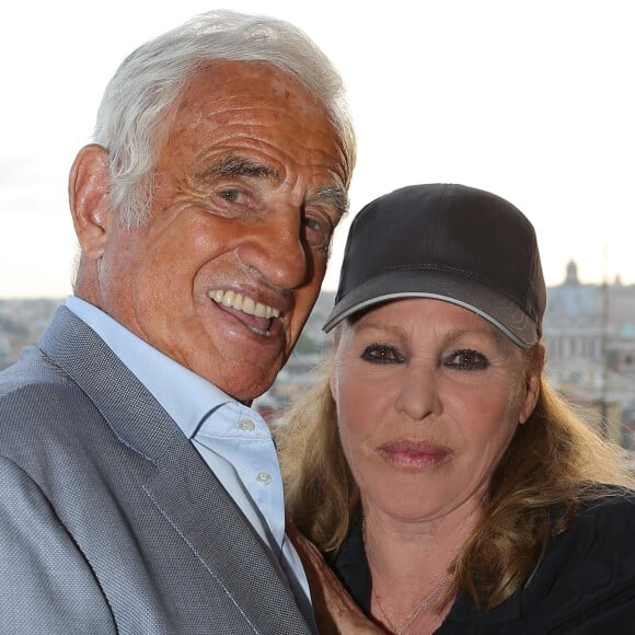 Exclusif - Jean-Paul Belmondo et Ursula Andress - Tournage du documentaire produit par Cyril Viguier et Paul Belmondo sur son père Jean-Paul, "Belmondo par Belmondo", à Rome. Le 23 mai 2014 © Frederic Nebinger / Bestimage