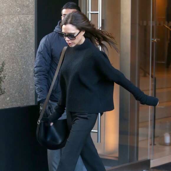 Victoria Beckham à la sortie de son hôtel à New York, le 11 février 2016