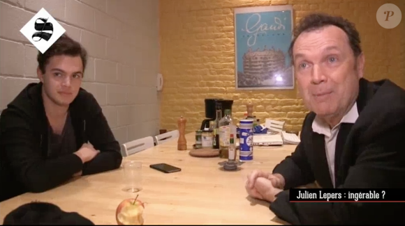 Julien Lepers ingérable ? Son fils Guillaume répond dans "Le Supplément" de Canal+, le 21 février 2016.