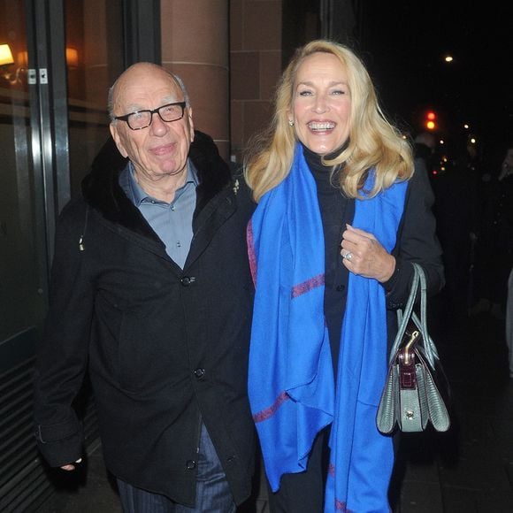 Rupert Murdoch et Jerry Hall à Londres, le 26 janvier 2016.