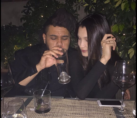 The Weeknd fête son 26e anniversaire avec Bella Hadid au restaurant BOA Steakhouse. Los Angeles, le 20 février 2016.