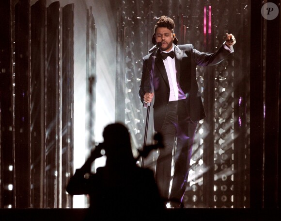 The Weeknd aux 58e Grammy Awards au Staples Center. Los Angeles, le 15 février 2016.