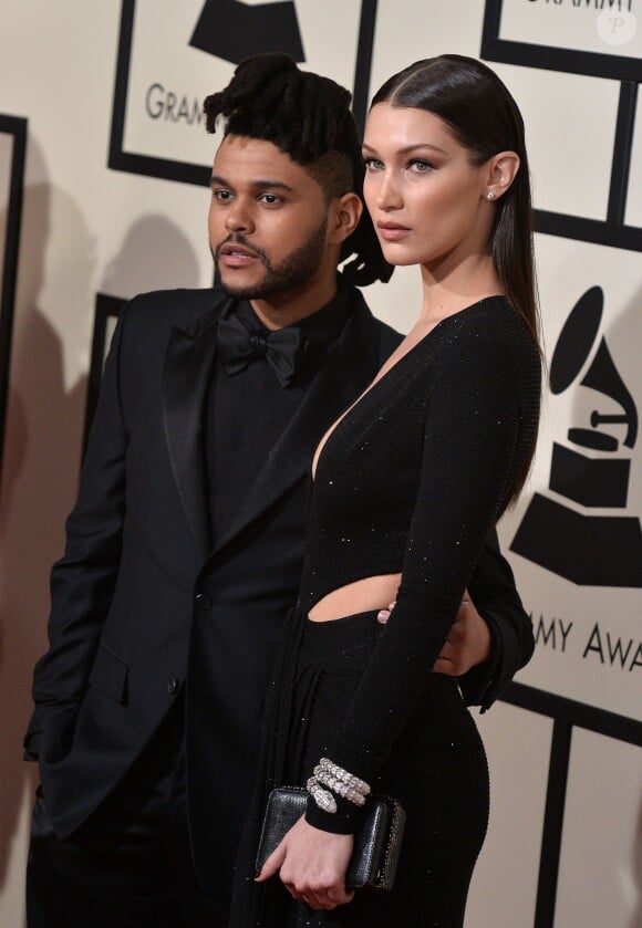 The Weeknd et Bella Hadid aux 58e Grammy Awards au Staples Center à Los Angeles, le 15 février 2016.