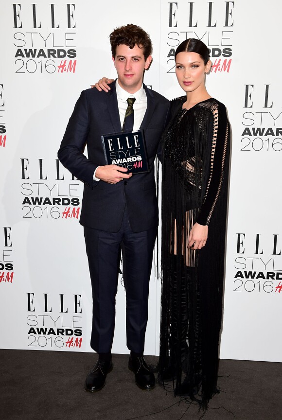 Bella Hadid et Jamie XX (auteur de l'album de l'année) - "Elle Style Awards 2016" au musée Tate Britain. Londres le 23 février 2016.