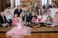 La princesse Madeleine de Suède et sa fille la princesse Leonore, costumée, ont organisé avec Min Stora Dag, association qui réalise les rêves d'enfants malades, un goûter féerique au palais royal à Stockholm le 22 février 2016.