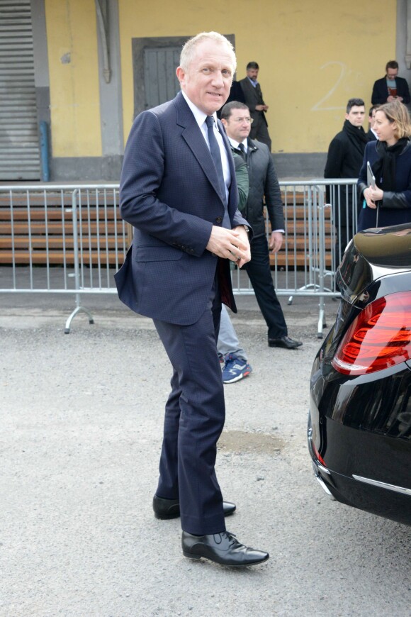 Francois-Henri Pinault arrive au Via Valtellina, 7 pour assister au défilé Gucci. Milan, le 24 février 2016.