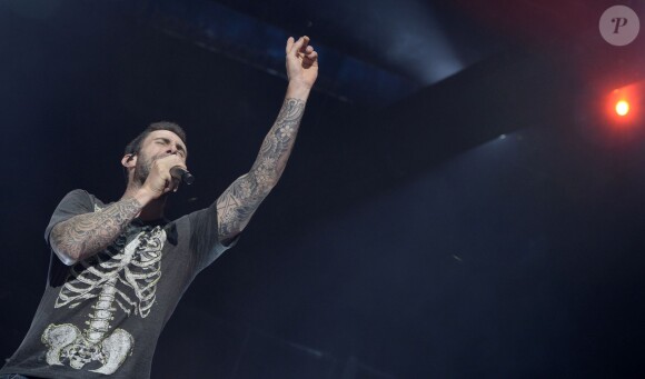 Adam Levine et Maroon 5 en concert à Madrid au Barclaycard Center le 15 juin 2015.