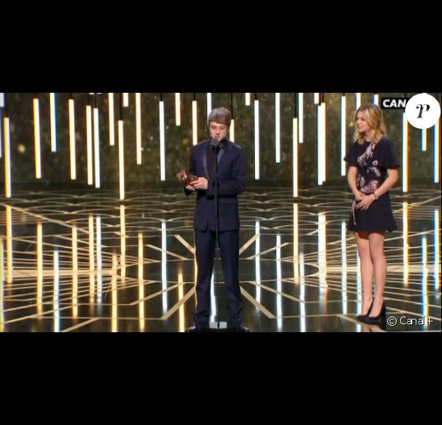 Rod Paradot, César du meilleur espoir masculin pour La Tête haute. Son prix lui a été remis par Louane - 26 février 2016