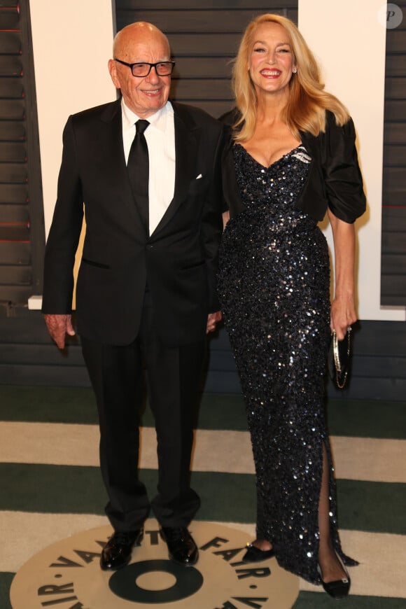 Rupert Murdoch, Jerry Hall à la soirée "Vanity Fair Oscar Party" après la 88ème cérémonie des Oscars à Hollywood. Le 28 février 2016