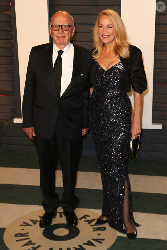 Rupert Murdoch, Jerry Hall à la soirée "Vanity Fair Oscar Party" après la 88ème cérémonie des Oscars à Hollywood. Le 28 février 2016