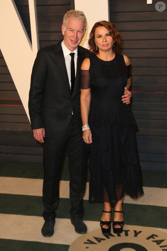John McEnroe et sa femme Patty Smyth à la soirée "Vanity Fair Oscar Party" après la 88ème cérémonie des Oscars à Hollywood. Le 28 février 2016