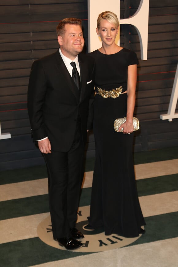 James Corden et sa femme Julia Carey à la soirée "Vanity Fair Oscar Party" après la 88ème cérémonie des Oscars à Hollywood. Le 28 février 2016