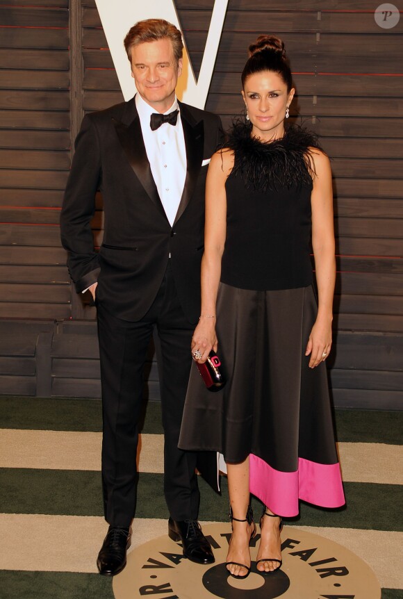 Colin Firth, Livia Giuggioli à la soirée "Vanity Fair Oscar Party" après la 88ème cérémonie des Oscars à Hollywood. Le 28 février 2016