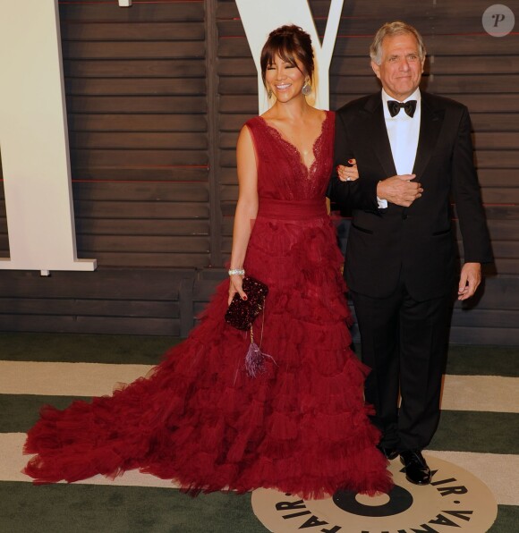 Leslie Moonves et Julie Chen arrive à la soirée "Vanity Fair Oscar Party" après la 88ème cérémonie des Oscars à Hollywood. Le 28 février 2016