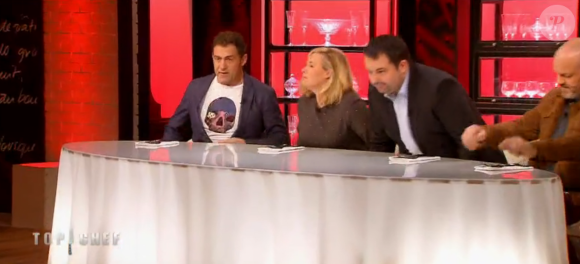 Les jurés Michel Sarran, Hélène Darroze, Jean-François PIège et Philippe Etchebest - "Top Chef 2016" sur M6, le 8 février 2016.