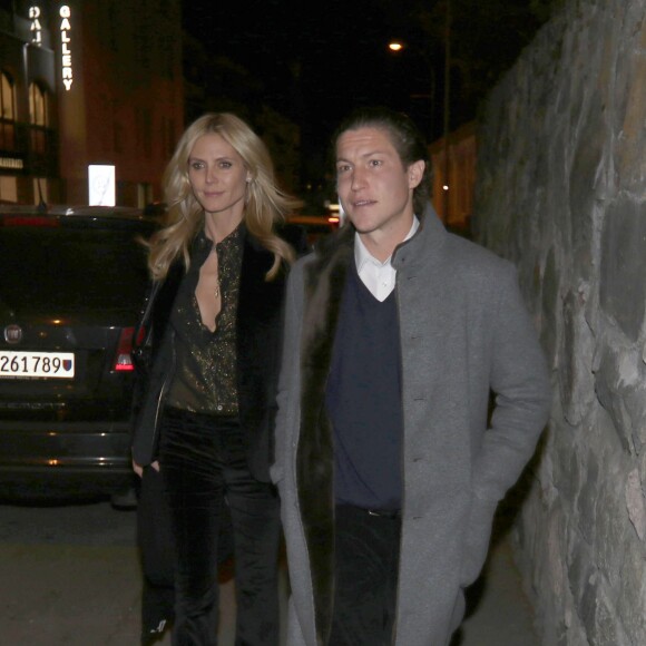 Heidi Klum et son compagnon Vito Schnabel au Vernissage de la galerie d'art de Vito Schnabel à Saint-Moritz en Suisse le 28 décembre