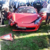 La Ferrari de Mbaye Niang après son accident en février 2014 à Montpellier